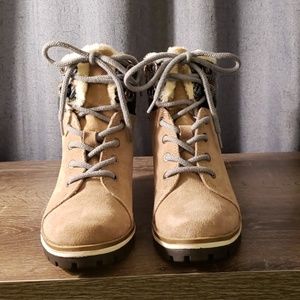 Anne Klein Shearling Langstyn Suede Snow Hike Boot